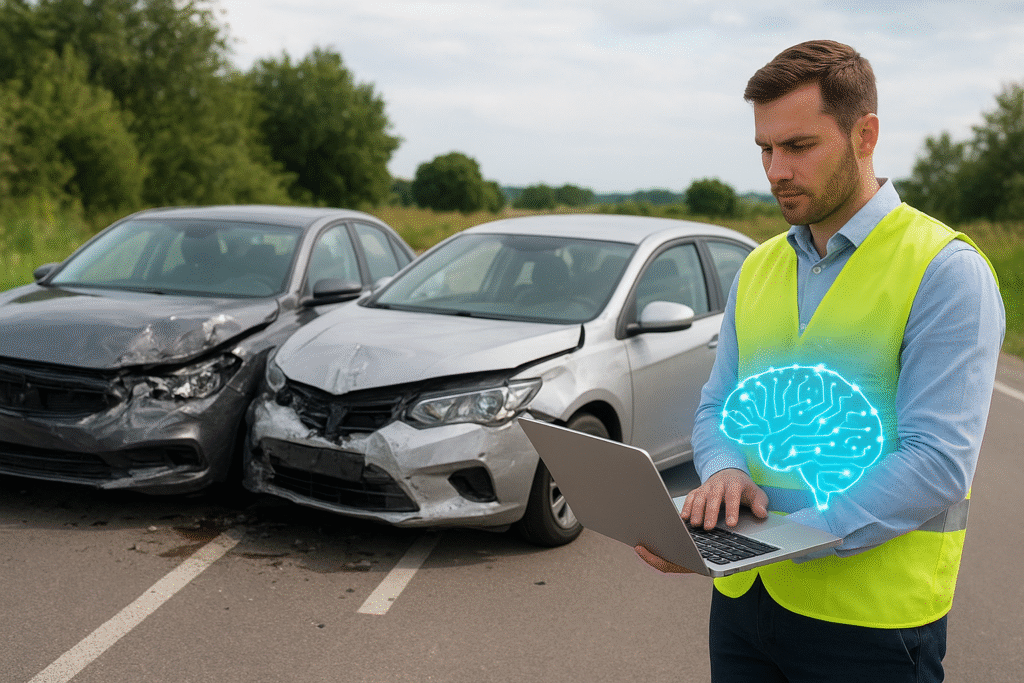 Investigador analizando accidente con IA